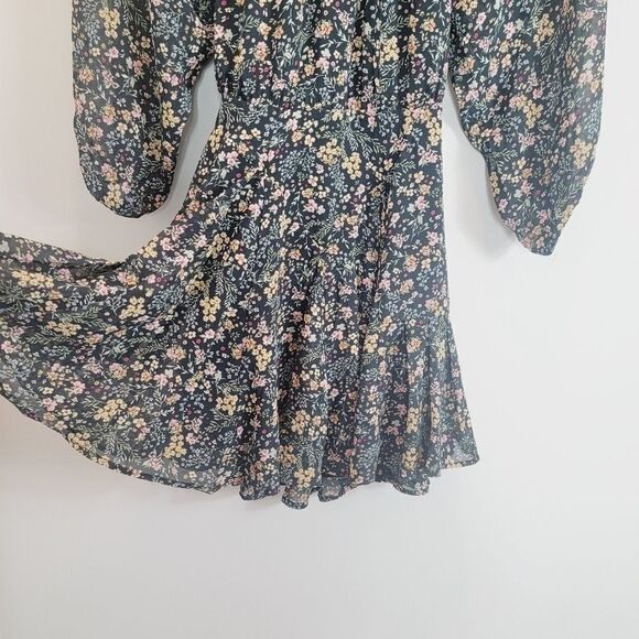 FOREVER 21 Black Floral Print Cutout Bohemian Dress Size Small NWT - Picture 6 of 9